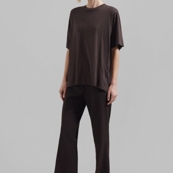 The Frankie Shop Harper Soft Organic T-Shirt – Brown Top, view 6