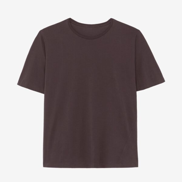 The Frankie Shop Harper Soft Organic T-Shirt – Brown Top, view 9