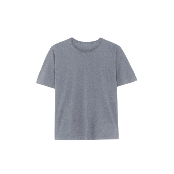 The Frankie Shop Harper Soft Organic T-Shirt - Dark Grey Melange - Oversized Minimalist Tops in Grey - Shop at Luxury Shoes 