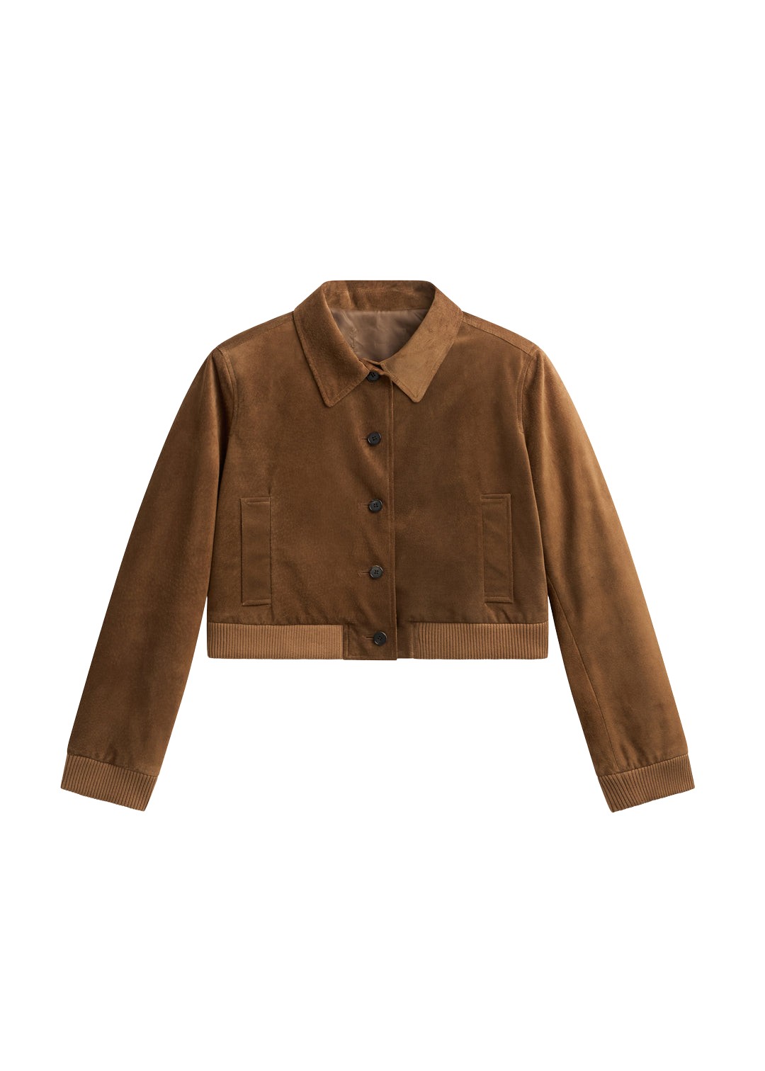 The-Frankie-Shop-Hartford-Suede-Short-Jacket-Dark-Camel-coveti-1160861_nobg The Frankie Shop Hartford Suede Short Jacket - Dark Camel - Oversized Minimalist Jackets in Brown - Shop at Luxury Shoes