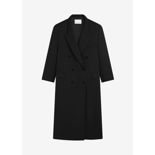 The Frankie Shop Jane Long Coat - Black - Oversized Minimalist Coats in Black - Shop at Luxury Shoes 
