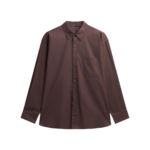 The Frankie Shop Jorhat Shirt - Dark Brown - Oversized Minimalist Tops in White - Shop at Luxury Shoes 