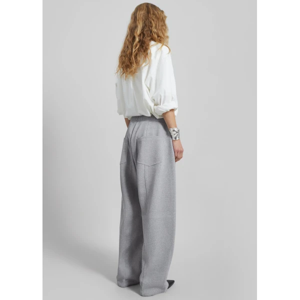 The Frankie Shop Keane Tapered Sweatpants - Grey - Oversized Minimalist Pants in Grey - Shop at Luxury Shoes 