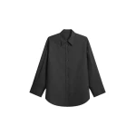 The Frankie Shop Kent Button Up Shirt - Black - Oversized Minimalist Tops in Black - Shop at Luxury Shoes 
