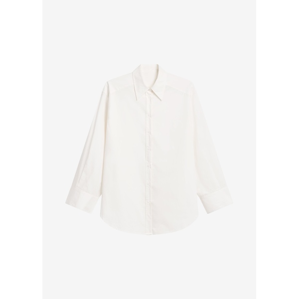 The Frankie Shop Kent Button Up Shirt - White - Oversized Minimalist Tops in White - Shop at Luxury Shoes 