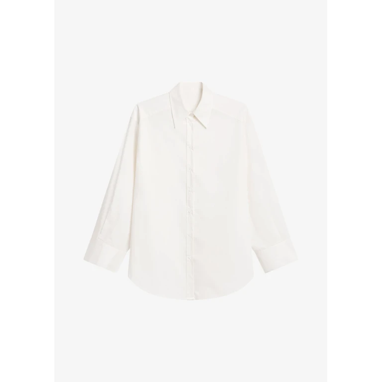 The Frankie Shop Kent Button Up Shirt - White - Oversized Minimalist Tops in White - Shop at Luxury Shoes 