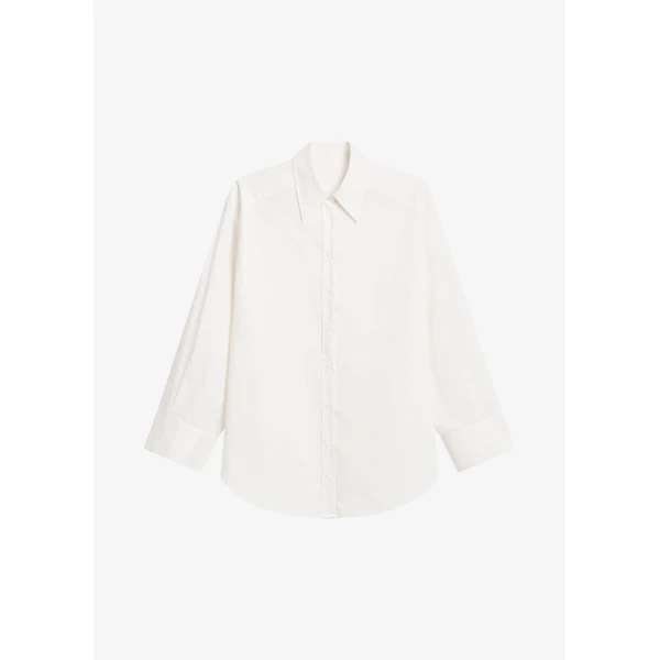 The Frankie Shop Kent Button Up Shirt - White - Oversized Minimalist Tops in White - Shop at Luxury Shoes 