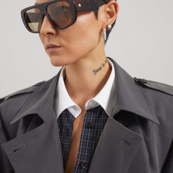 The Frankie Shop Kinsley Cropped Trench Jacket – Grey, view 7