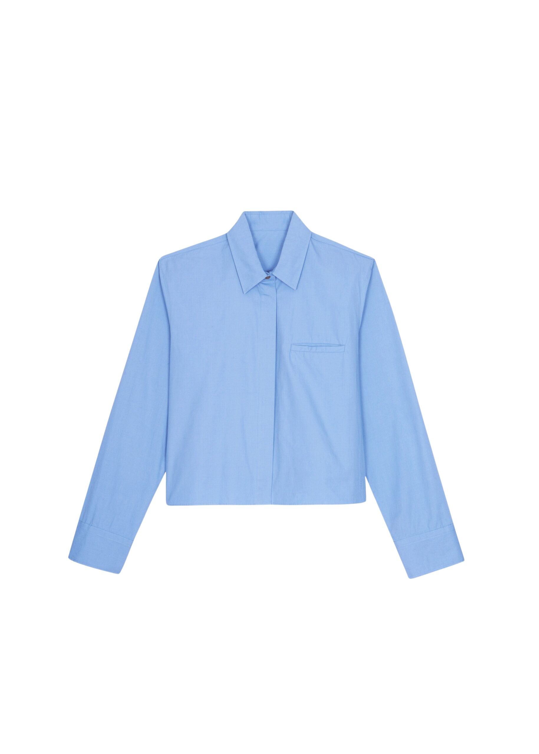 The Frankie Shop Kniva Cropped Shirt – Blue