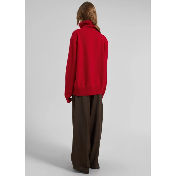 The Frankie Shop Koler Padded Knit Turtleneck - Red - Oversized Minimalist Knitwear in Red - Shop at Luxury Shoes 