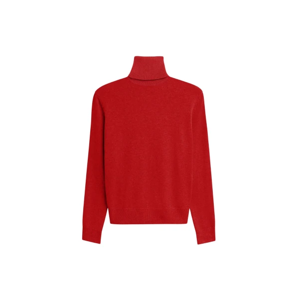 The Frankie Shop Koler Padded Knit Turtleneck - Red - Oversized Minimalist Knitwear in Red - Shop at Luxury Shoes 