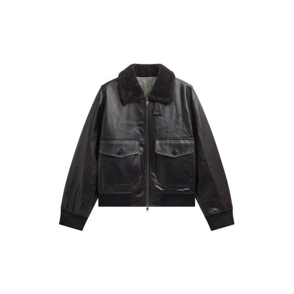 The Frankie Shop Kollam Faux Leather Boxy Jacket - Black - Oversized Minimalist Jackets in Black - Shop at Luxury Shoes 