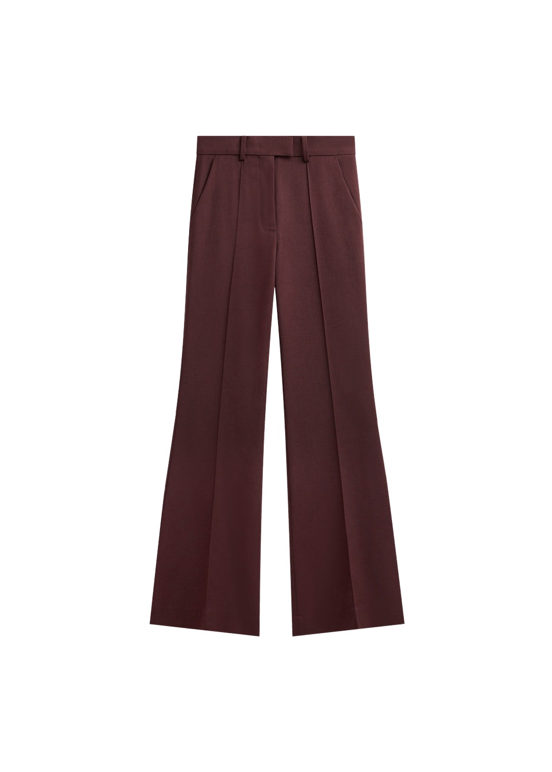 The-Frankie-Shop-Kvale-Pintuck-Flared-Trousers-Burgundy-coveti-1088684_nobg The Frankie Shop Kvale Pintuck Flared Trousers - Burgundy - Oversized Minimalist Pants in Red - Shop at Luxury Shoes