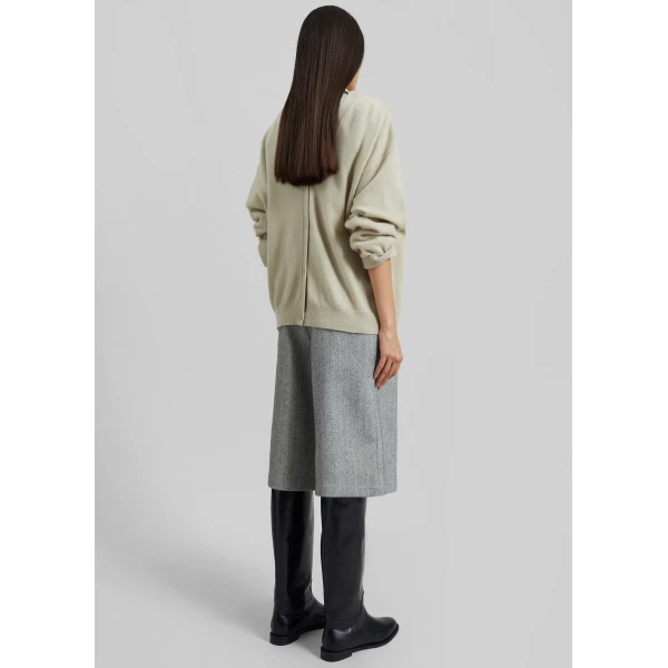 The Frankie Shop Lachen Double-Sided Wool Cardigan - Light Beige - Oversized Minimalist Knitwear in Beige - Shop at Luxury Shoes 