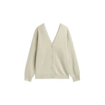 The Frankie Shop Lachen Double-Sided Wool Cardigan - Light Beige - Oversized Minimalist Knitwear in Beige - Shop at Luxury Shoes 