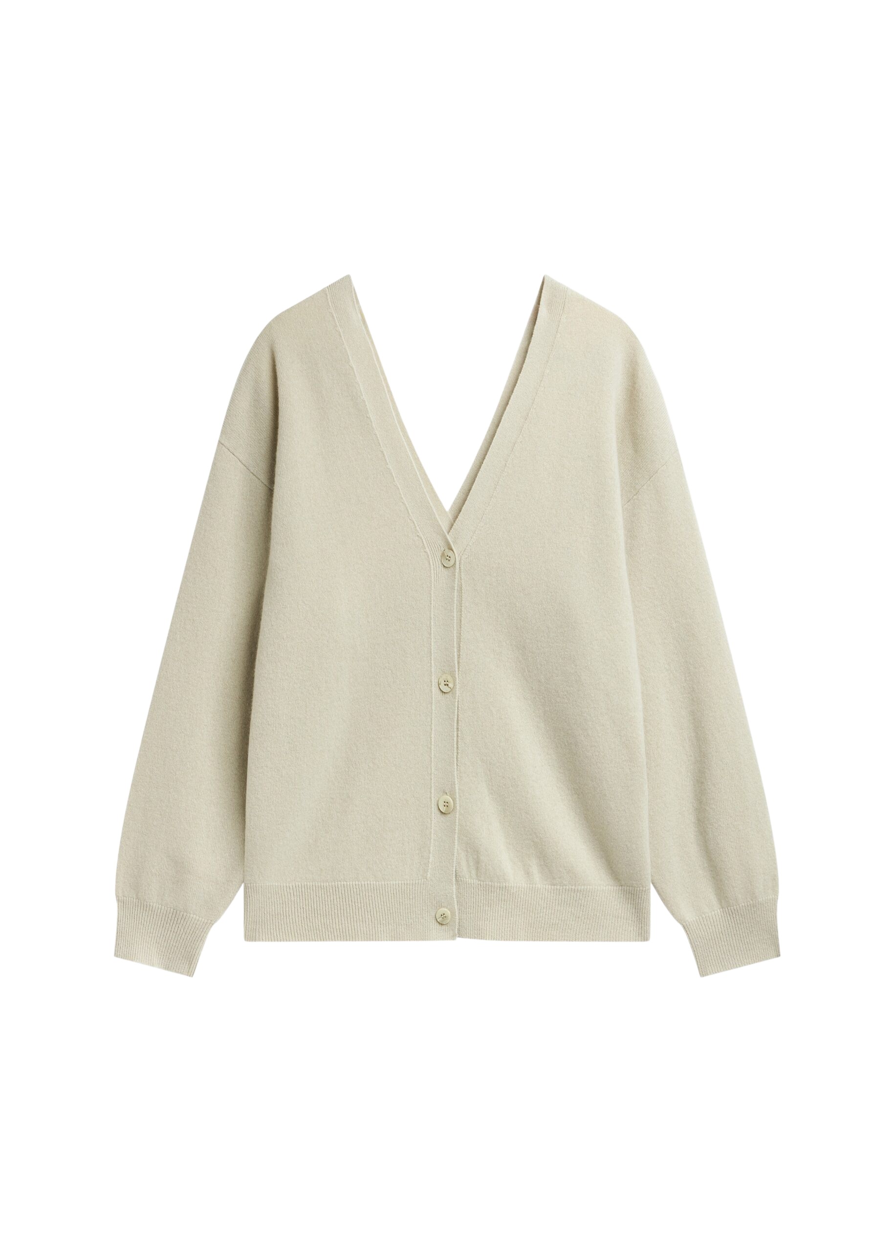 The Frankie Shop Lachen Double-Sided Wool Cardigan – Light Beige