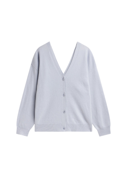 The Frankie Shop Lachen Double-Sided Wool Cardigan - Powder Blue - Oversized Minimalist Knitwear in Blue - Shop at Luxury Shoes 