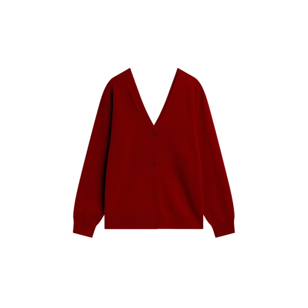 The Frankie Shop Lachen Double-Sided Wool Cardigan - Red - Oversized Minimalist Knitwear in Red - Shop at Luxury Shoes 
