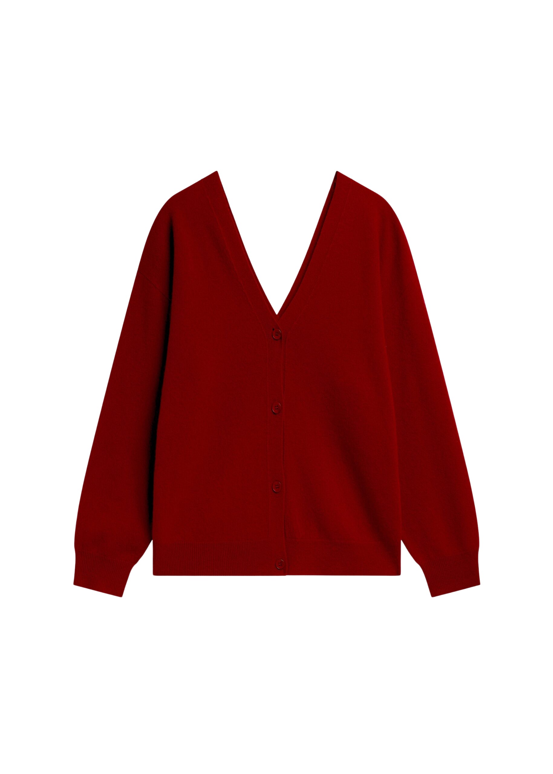 The Frankie Shop Lachen Double-Sided Wool Cardigan – Red