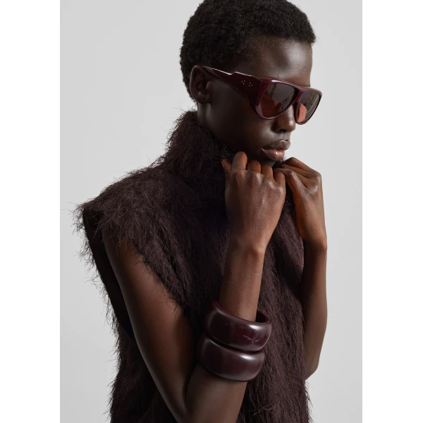 The Frankie Shop Lancy Fringed Funnel Neck Dress - Dark Brown - Oversized Minimalist Dresses in Brown - Shop at Luxury Shoes 