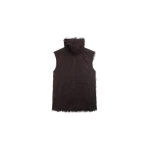 The Frankie Shop Lancy Fringed Funnel Neck Dress - Dark Brown - Oversized Minimalist Dresses in Brown - Shop at Luxury Shoes 