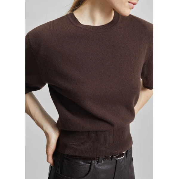 The Frankie Shop Lausanne Cashmere Detachable Layered Knit Set - Brown - Oversized Minimalist Knitwear in Brown - Shop at Luxury Shoes 