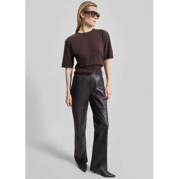 The Frankie Shop Lausanne Cashmere Detachable Layered Knit Set - Brown - Oversized Minimalist Knitwear in Brown - Shop at Luxury Shoes 