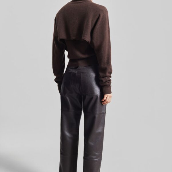 The Frankie Shop Lausanne Cashmere Detachable Layered Knit Set – Brown, view 9