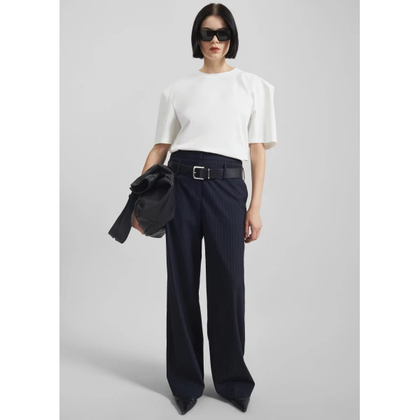 The Frankie Shop Laval Sculpted Sleeve T-Shirt - White - Oversized Minimalist Tops in White - Shop at Luxury Shoes 