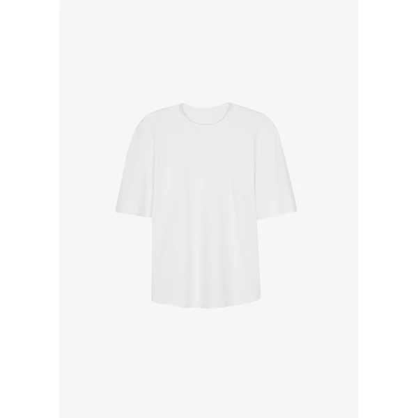 The Frankie Shop Laval Sculpted Sleeve T-Shirt - White - Oversized Minimalist Tops in White - Shop at Luxury Shoes 
