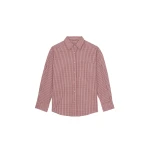 The Frankie Shop Lesja Cotton Shirt - Checked Red - Oversized Minimalist Tops in Red - Shop at Luxury Shoes 
