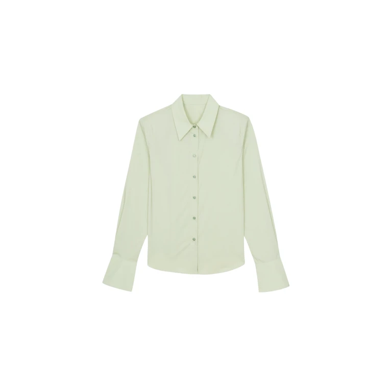 The Frankie Shop Leuven Padded Shirt - Sage - Oversized Minimalist Tops in Green - Shop at Luxury Shoes 