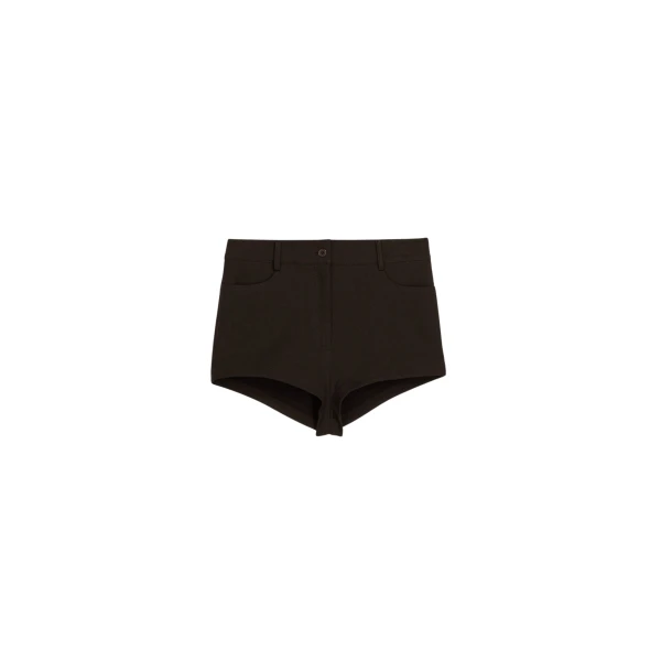 The Frankie Shop Loen Hot Pants - Brown - Oversized Minimalist Pants in Brown - Shop at Luxury Shoes 