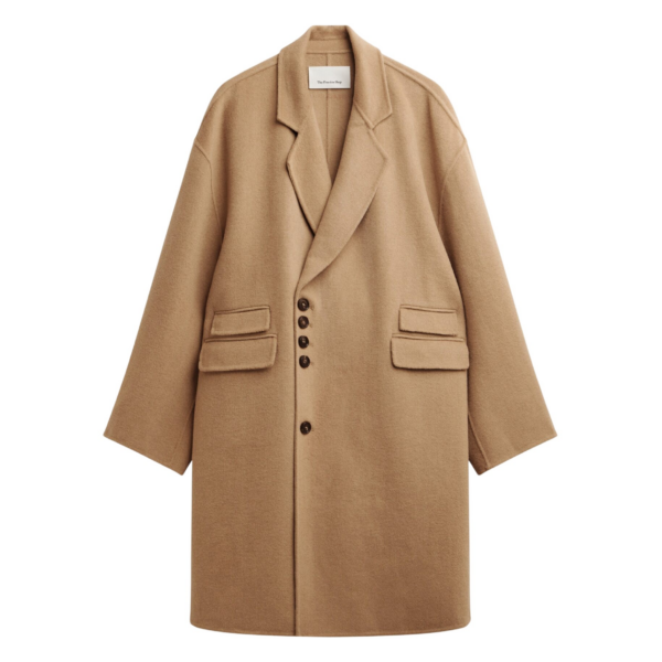 The Frankie Shop Lohit Wool Coat - Camel - Oversized Minimalist Coats in Brown - Shop at Luxury Shoes 
