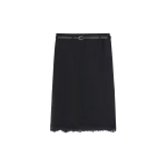 The Frankie Shop Lolai Sheer Lace Skirt - Black - Oversized Minimalist Skirts in Black - Shop at Luxury Shoes 