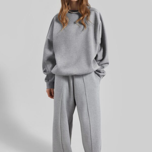 The Frankie Shop Lonay Balloon Sleeve Sweatshirt – Grey Top, view 2