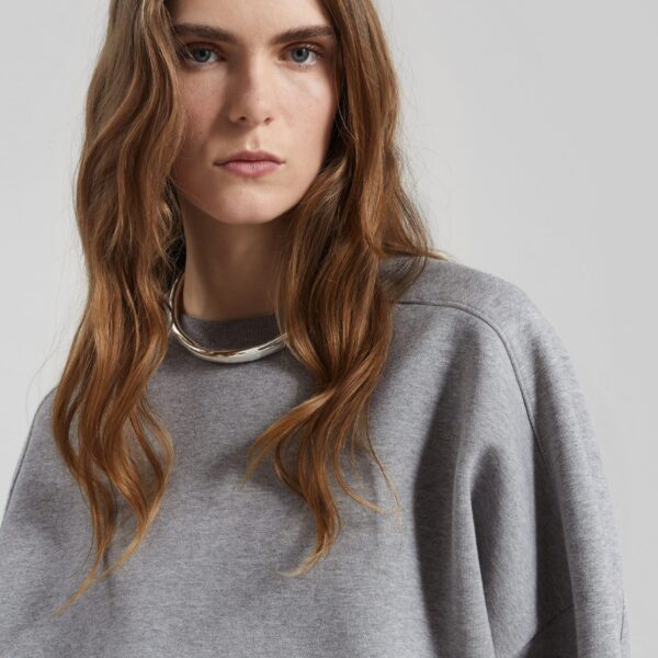 The Frankie Shop Lonay Balloon Sleeve Sweatshirt – Grey Top, view 5