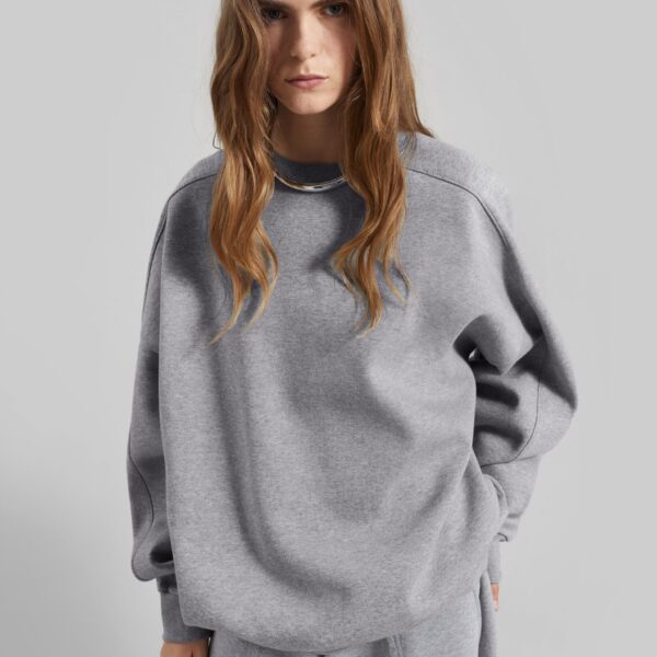 The Frankie Shop Lonay Balloon Sleeve Sweatshirt – Grey Top, view 6