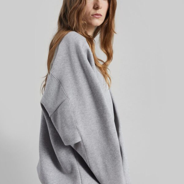 The Frankie Shop Lonay Balloon Sleeve Sweatshirt – Grey Top, view 7