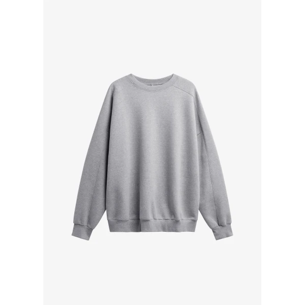 The Frankie Shop Lonay Balloon Sleeve Sweatshirt - Grey - Oversized Minimalist Tops in Grey - Shop at Luxury Shoes 