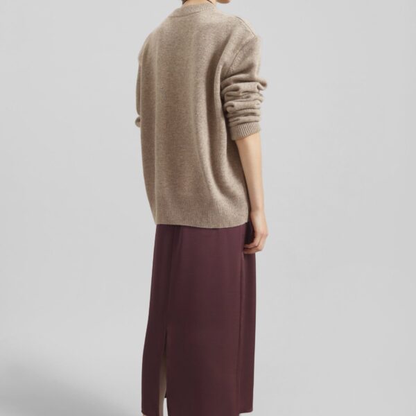 The Frankie Shop Loray Satin Midi Skirt – Burgundy, view 7