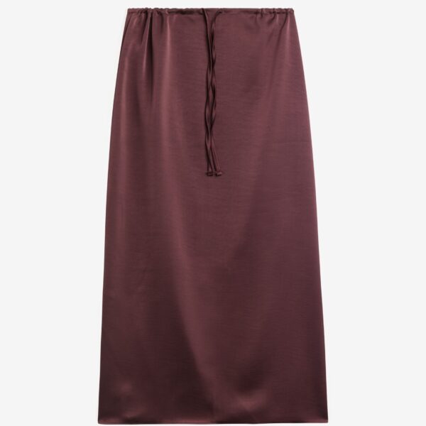 The Frankie Shop Loray Satin Midi Skirt – Burgundy, view 8