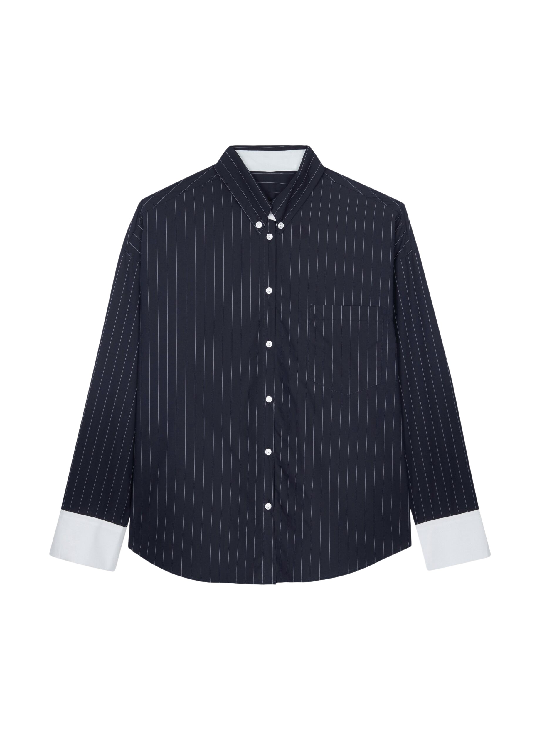 The-Frankie-Shop-Lorna-Shirt-NavyWhite-Pinstripe-coveti-9-scaled58975_nobg The Frankie Shop Lorna Shirt - Navy/White Pinstripe - Oversized Minimalist Tops in Blue - Shop at Luxury Shoes
