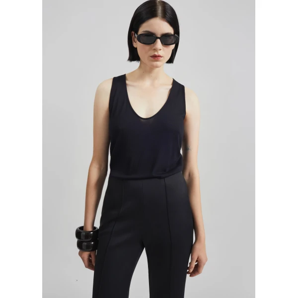 The Frankie Shop Loulou De Saison Albia Lds Tank Top - Black - Oversized Minimalist Tops in Black - Shop at Luxury Shoes 