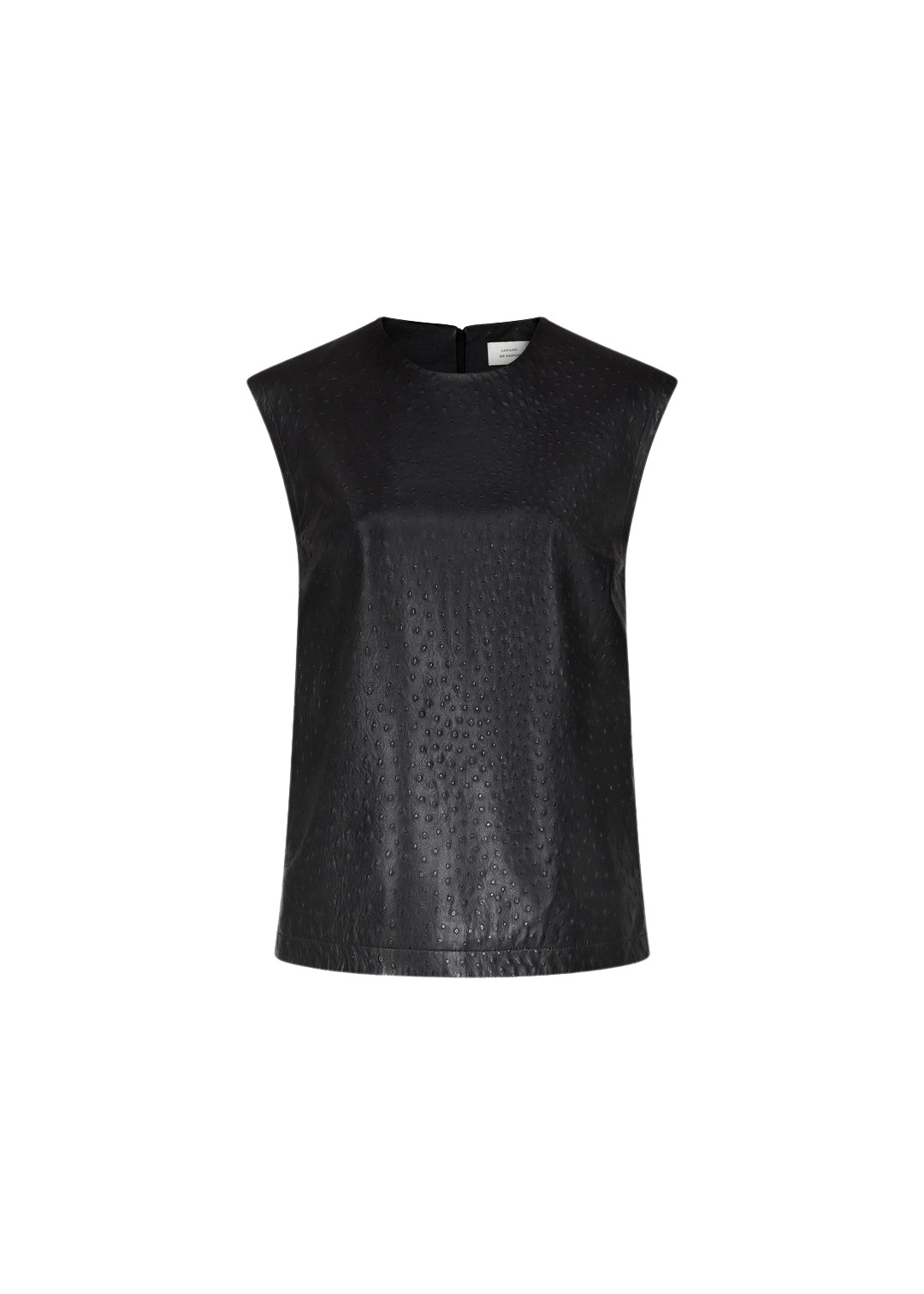 The-Frankie-Shop-Loulou-De-Saison-Fiza-Ostrich-Effect-Leather-Top-Black-coveti-932319_nobg The Frankie Shop Loulou De Saison Fiza Ostrich-Effect Leather Top - Black - Oversized Minimalist Tops in Black - Shop at Luxury Shoes