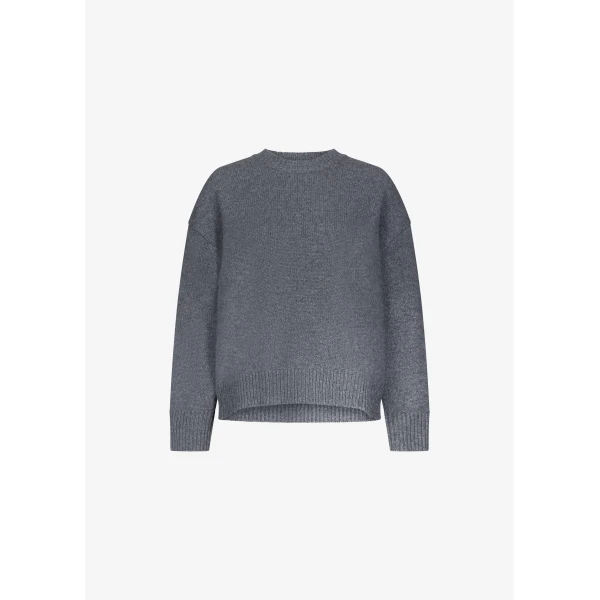 The Frankie Shop Loulou De Saison Pia Oversized Cashmere Sweater - Anthracite Melange - Oversized Minimalist Knitwear in Grey - Shop at Luxury Shoes 