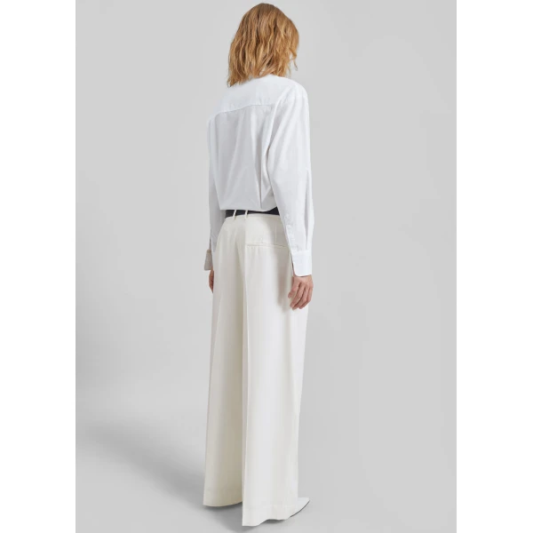 The Frankie Shop Lui Organic Cotton Shirt - White - Oversized Minimalist Tops in White - Shop at Luxury Shoes 