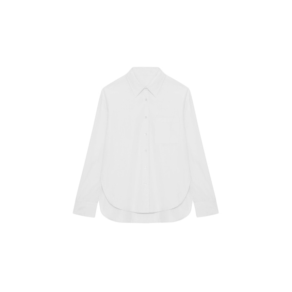 The Frankie Shop Lui Organic Cotton Shirt - White - Oversized Minimalist Tops in White - Shop at Luxury Shoes 