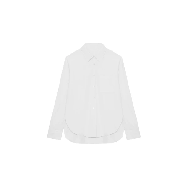 The Frankie Shop Lui Organic Cotton Shirt - White - Oversized Minimalist Tops in White - Shop at Luxury Shoes 