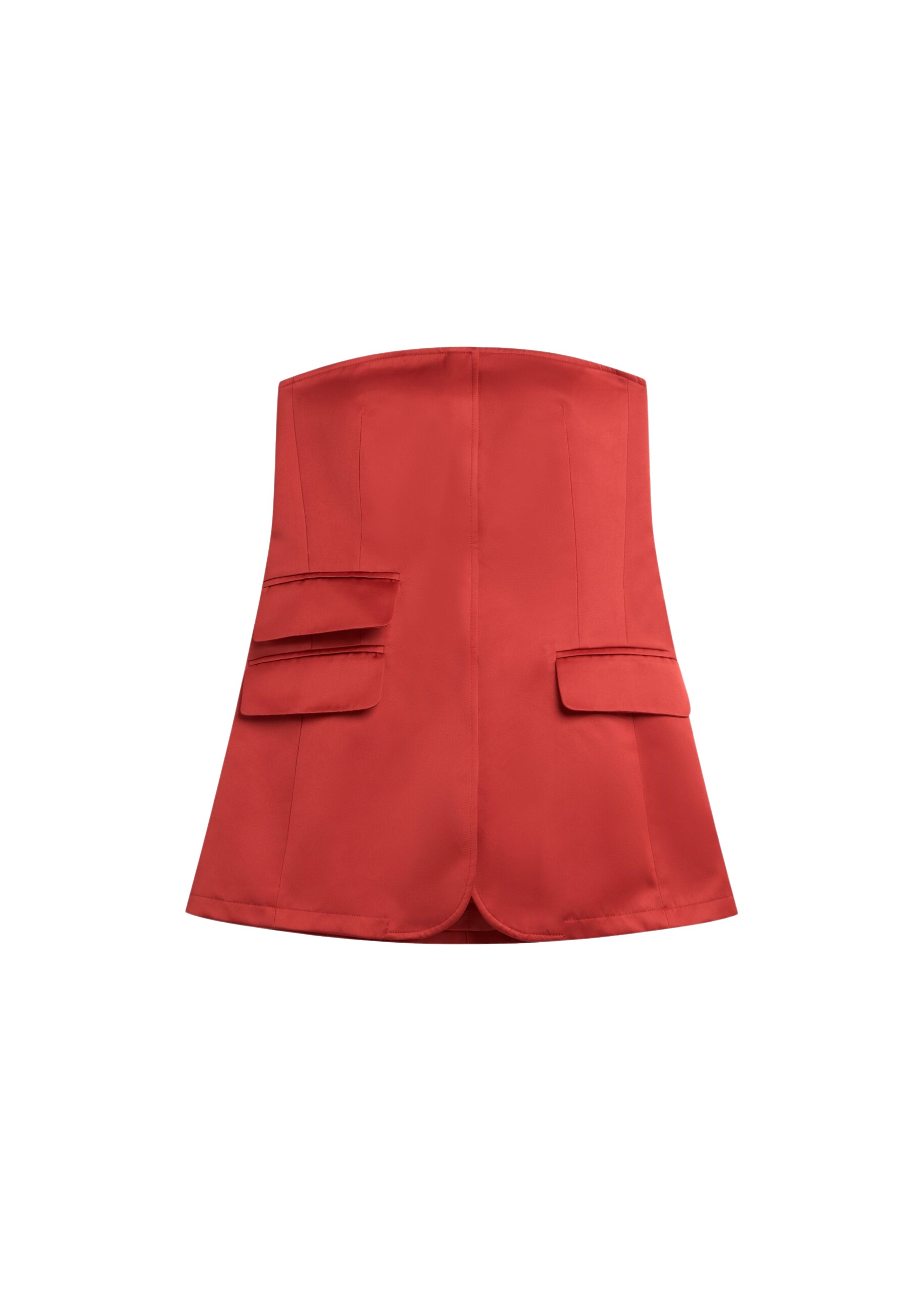 The Frankie Shop Luma Satin Bustier – Red Top